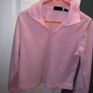 Half zip fuzzy sweater!